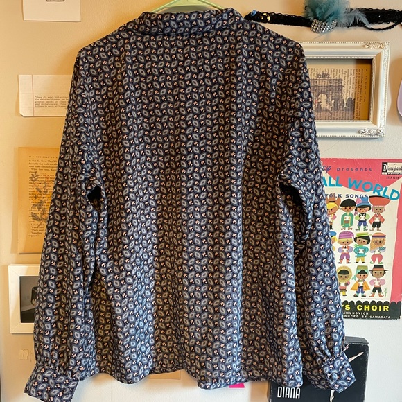 90s paisley print button-down top - Picture 5 of 8